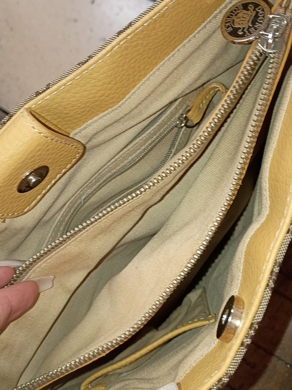 Coach Yellow Pebble Leather Shoulder Bag with Gold-Tone Charm
